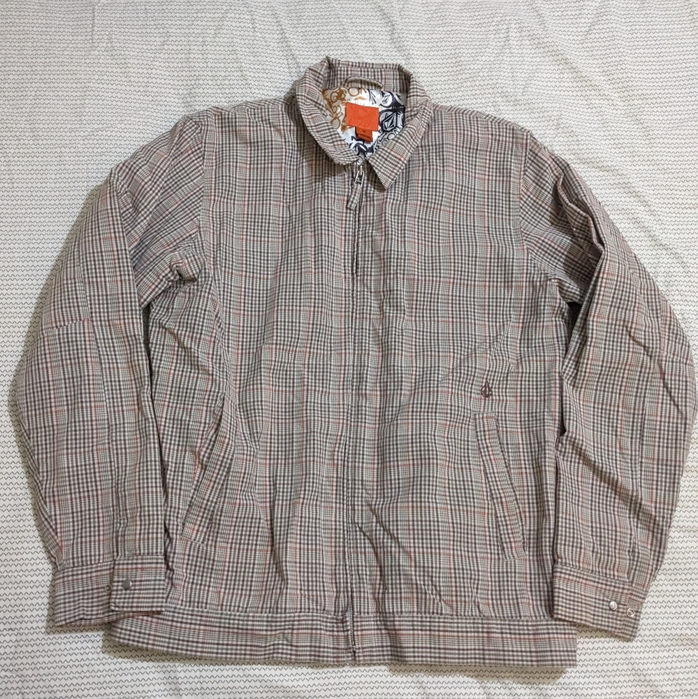 Volcom Tan Plaid Bomber Jacket